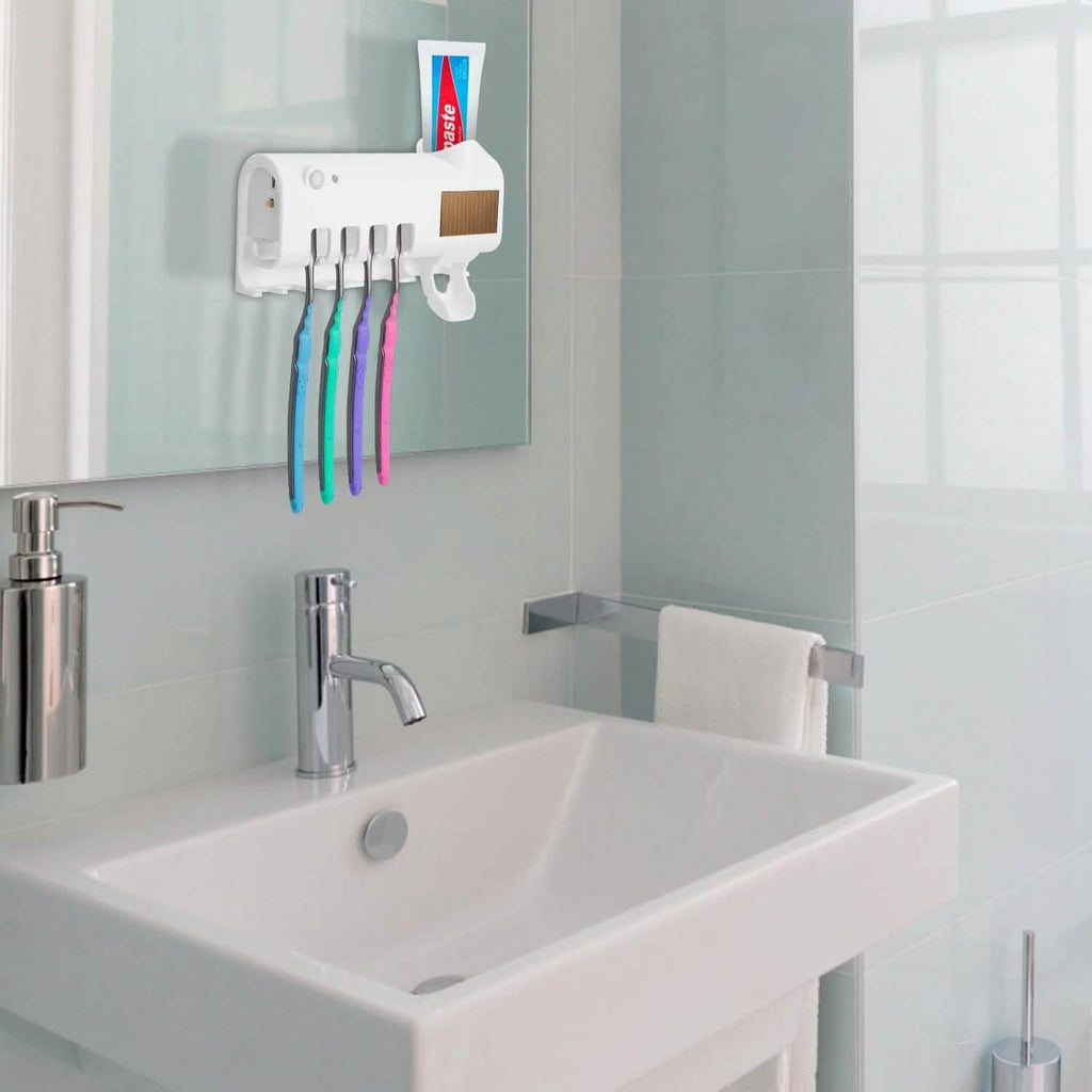 Support de Stérilisation UV Mural pour Brosses à Dents à Induction Infrarouge