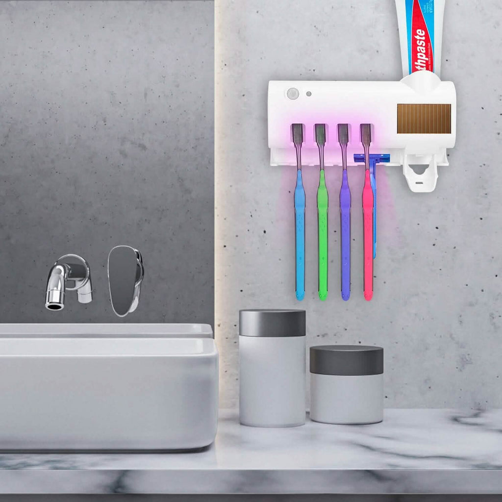 Support de Stérilisation UV Mural pour Brosses à Dents à Induction Infrarouge