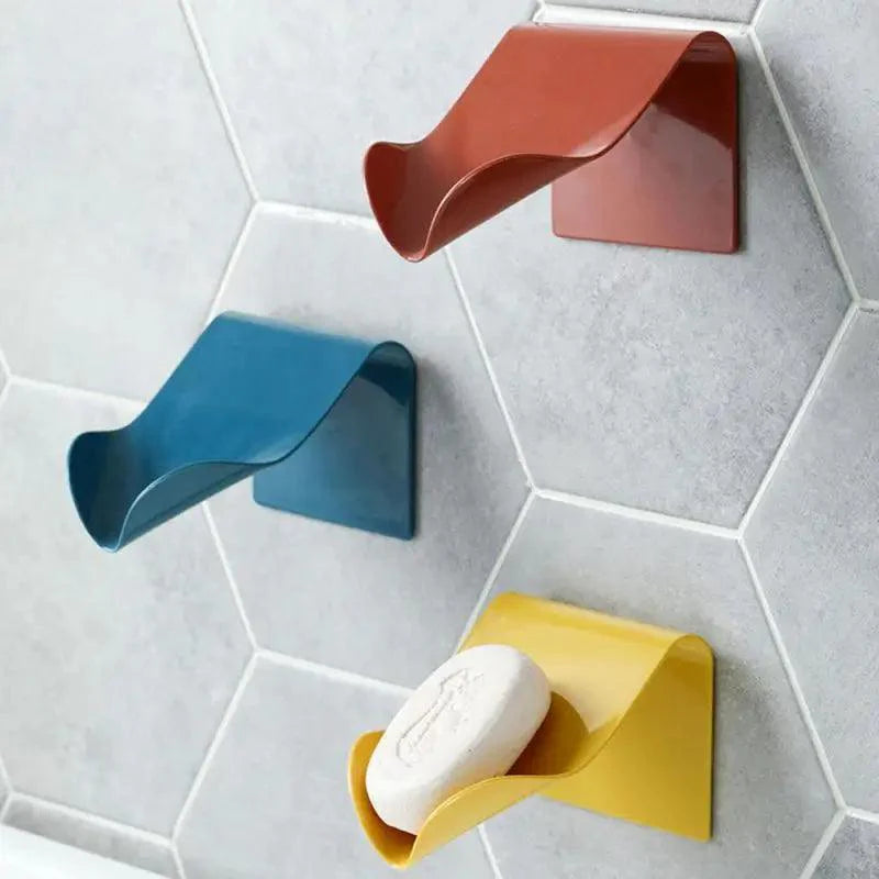 Support mural pour savon, porte-savon décoratif, porte-savon de drainage, conteneur de rangement pour savon, accessoires de salle de bain et de cuisine, porte-savon adhésif, porte-savon mural avec crochet, égouttoir à savon éponge avec plat.