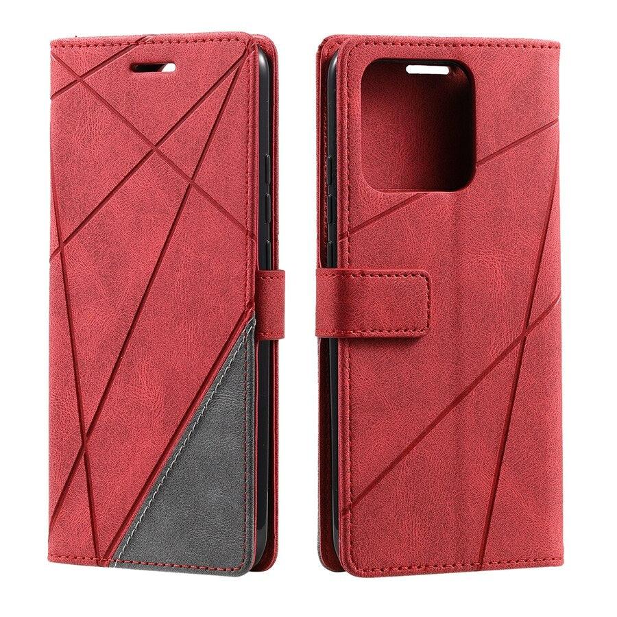 Étui portefeuille en cuir à rabat pour Xiaomi Redmi 10 10A 10C 9 9A 9C 9T Note 11S 11 Pro 10S 10 Pro 9 Pro 8T 7 Poco X4 GT M4 Pro F4 11T Étui portefeuille à rabat avec fermeture magnétique, fentes pour cartes et dragonne, étui de protection