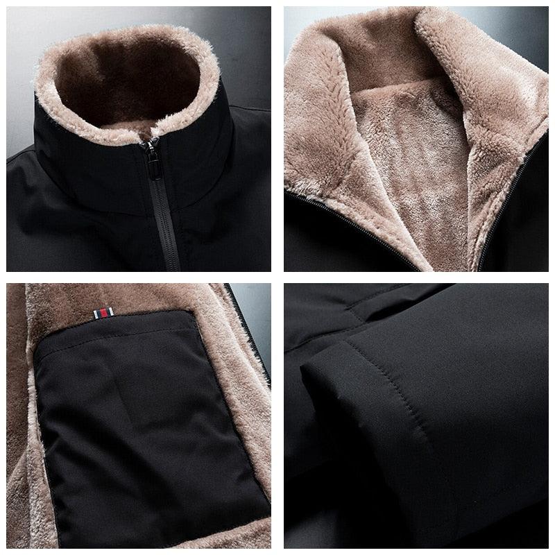 Veste polaire épaisse et chaude pour homme – Hiver, coupe-vent, chaude, confortable, décontractée, design unique, pour l'automne, l'extérieur, classique, douce, pour la randonnée, la pêche, les voyages.