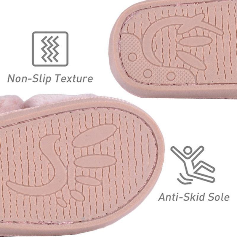 Pantoufles douces et moelleuses pour femmes, en fausse fourrure, antidérapantes, confortables, avec mémoire de forme, pour la maison