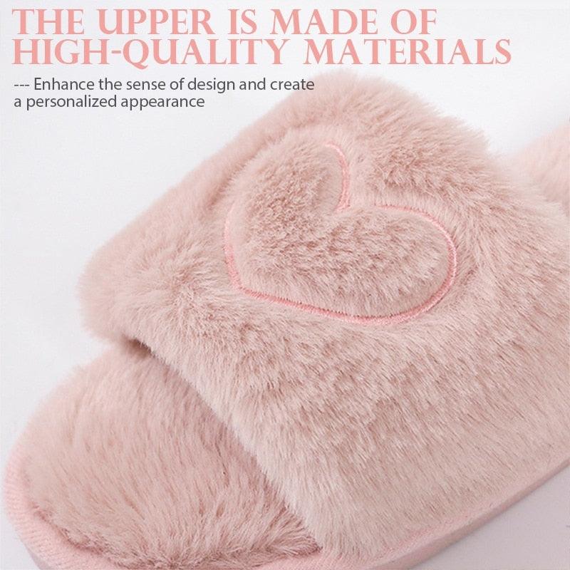 Pantoufles douces et moelleuses pour femmes, en fausse fourrure, antidérapantes, confortables, avec mémoire de forme, pour la maison