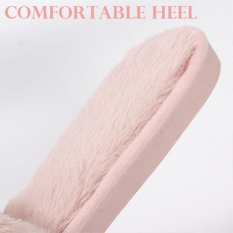 Pantoufles douces et moelleuses pour femmes, en fausse fourrure, antidérapantes, confortables, avec mémoire de forme, pour la maison