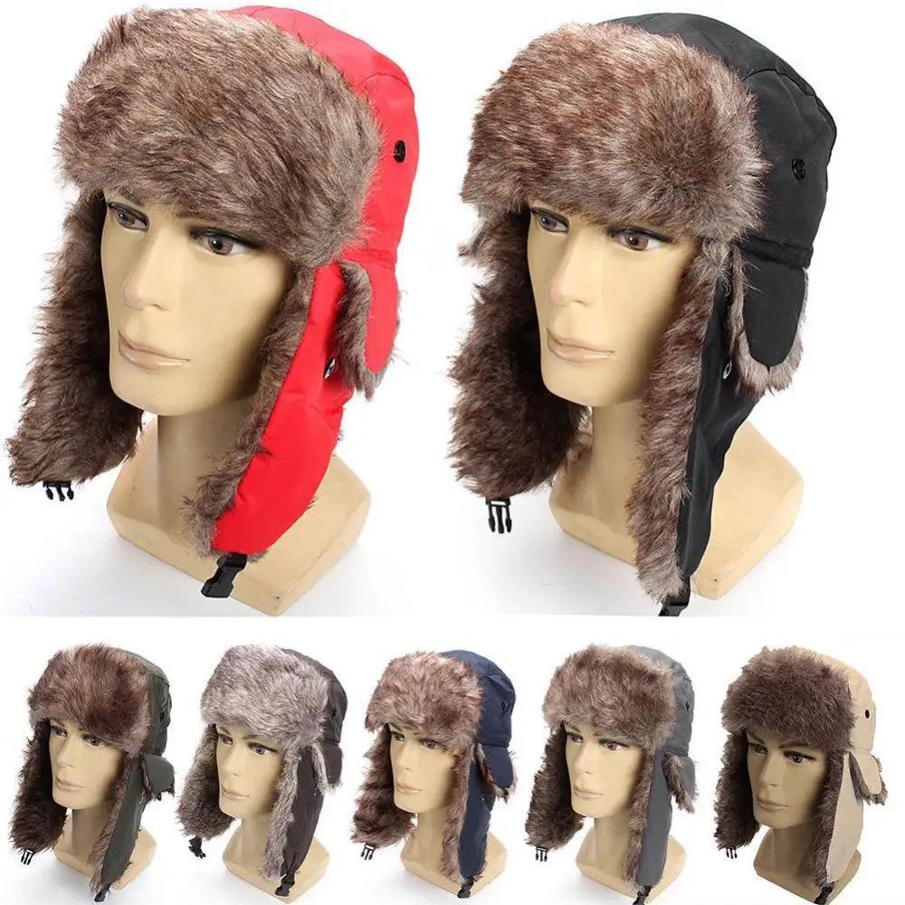 Chapeau Chaud Cache-Oreilles Tendance Nouveau Style Entièrement Couvrant Doux et Confortable Coupe-Vent Casquettes d'Extérieur Pour Hommes
