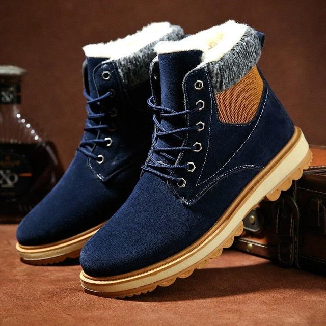 Bottes de neige chaudes d'hiver pour hommes, chaussures chaudes d'hiver en fourrure pour hommes, bottes, chaussures, bottines, bottes d'hiver chaudes doublées de fourrure, résistantes à l'eau, imperméables, pour l'extérieur, la neige et l'automne