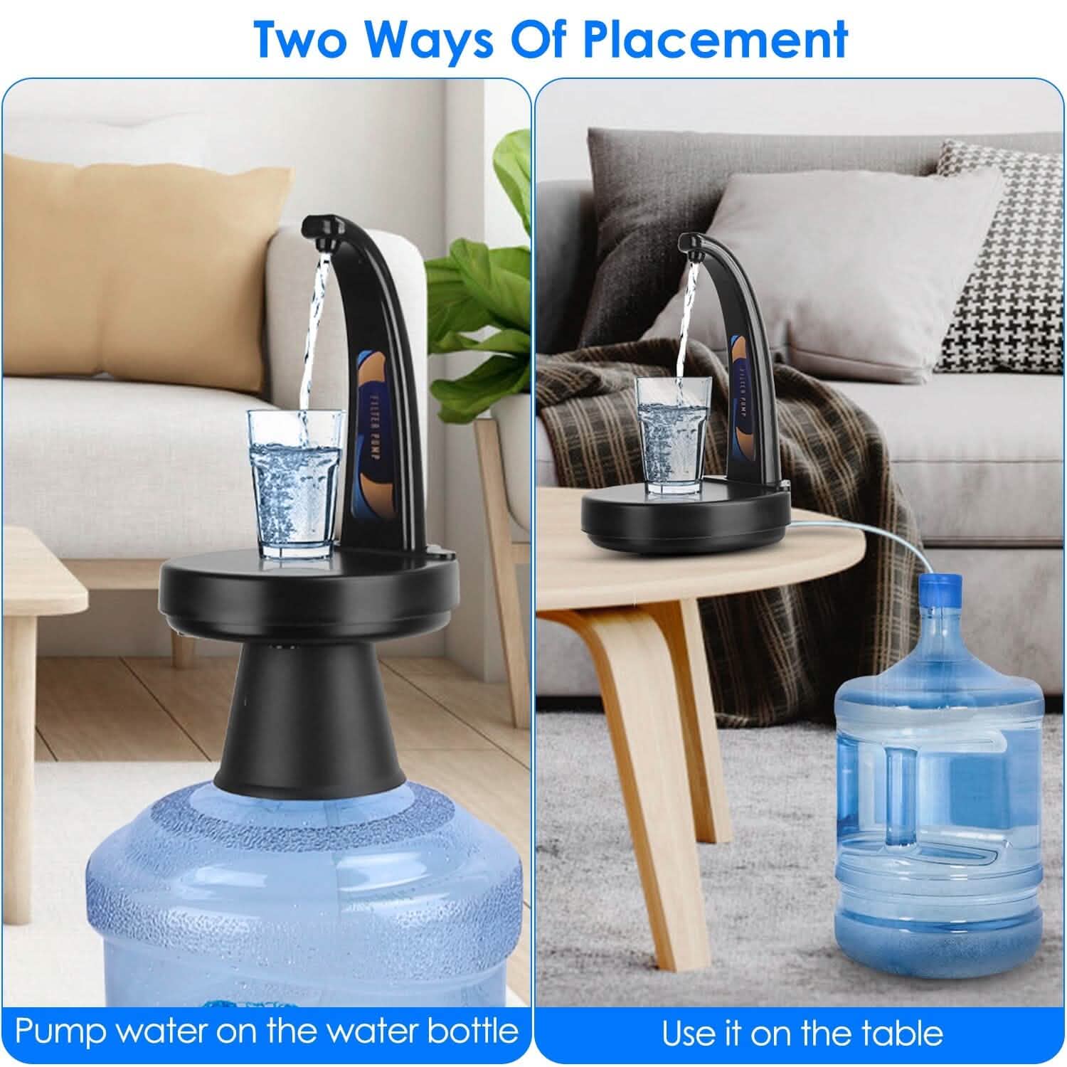 Distributeur d'eau Bouteille rechargeable USB Mini cruche d'eau pour les bouteilles d'eau de 1 à 5 gallons