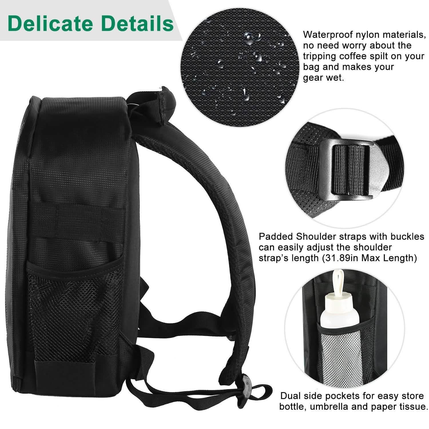 Sac à dos étanche pour appareil photo Protection antichoc