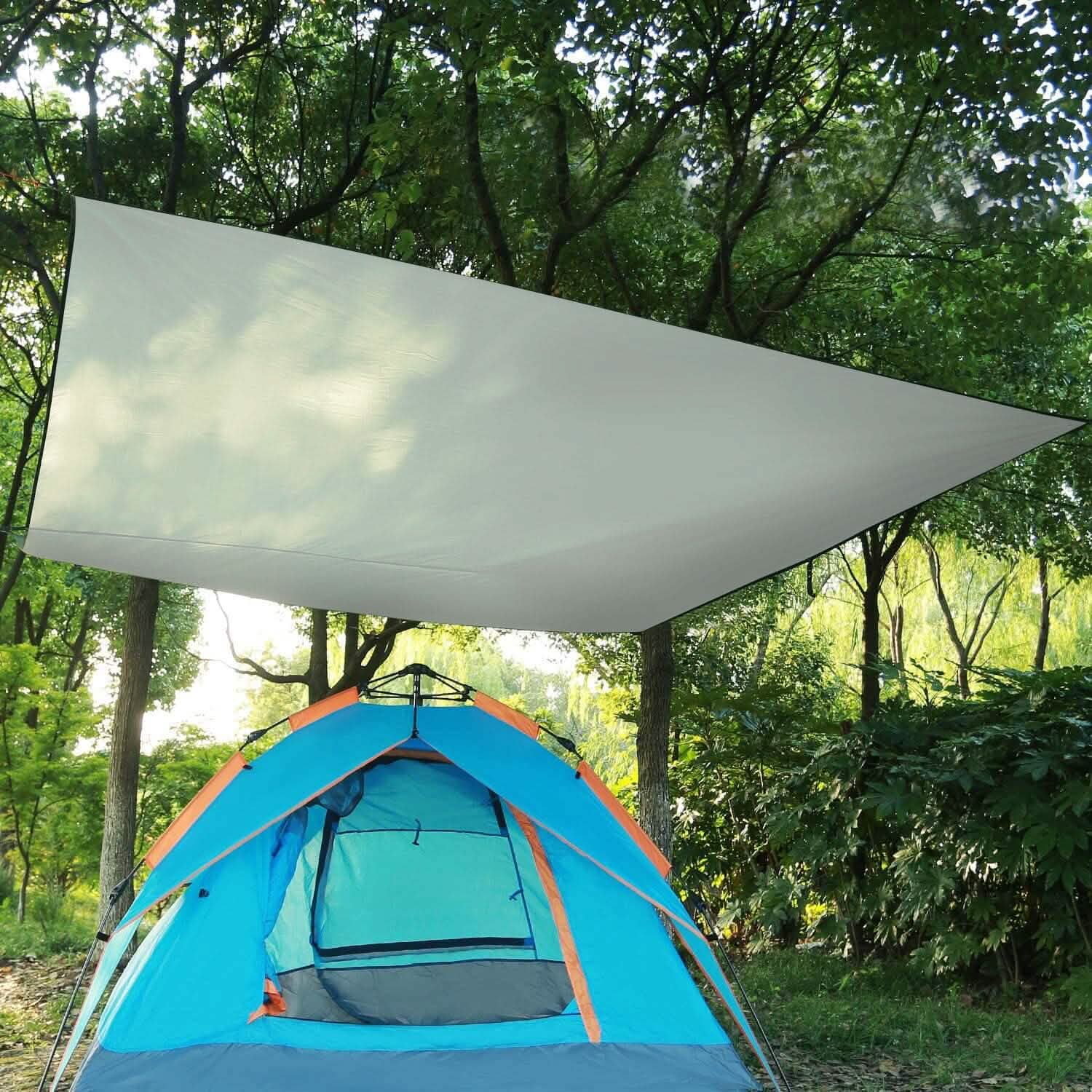 Kit Bâche de Camping Étanche Auvent Tente Abri Pluie Portable