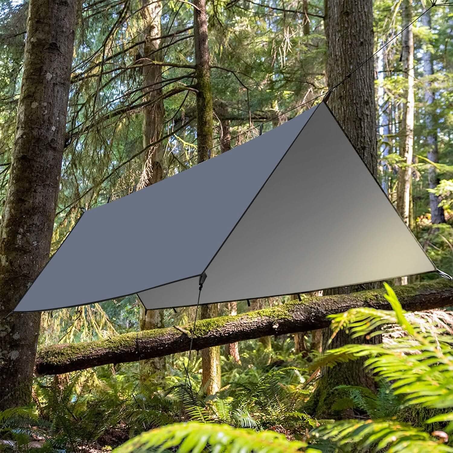 Kit Bâche de Camping Étanche Auvent Tente Abri Pluie Portable