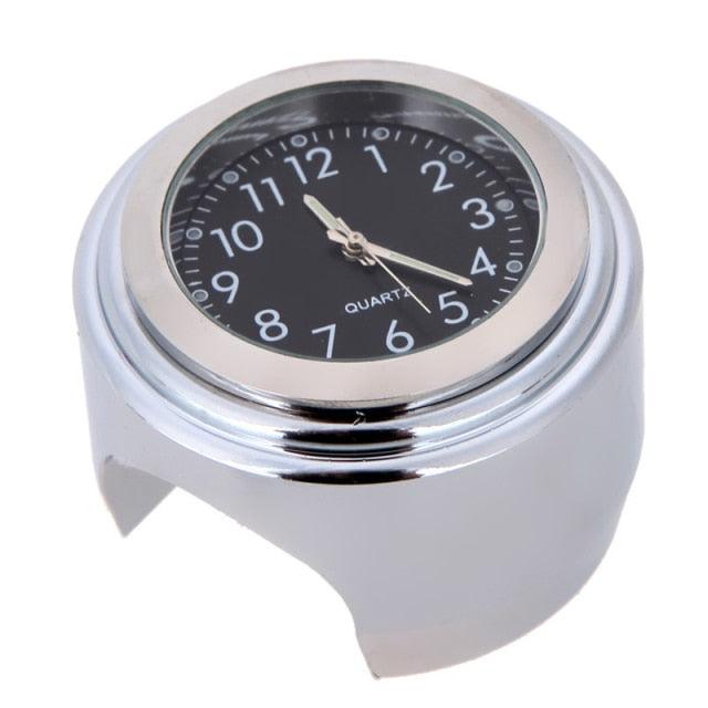 Horloge de moto étanche pour guidon, horloge à quartz pour guidon de moto, modification de moto, support de guidon, horloge à quartz étanche, accessoires de montre, horloge lumineuse en aluminium pour moto, accessoires noirs