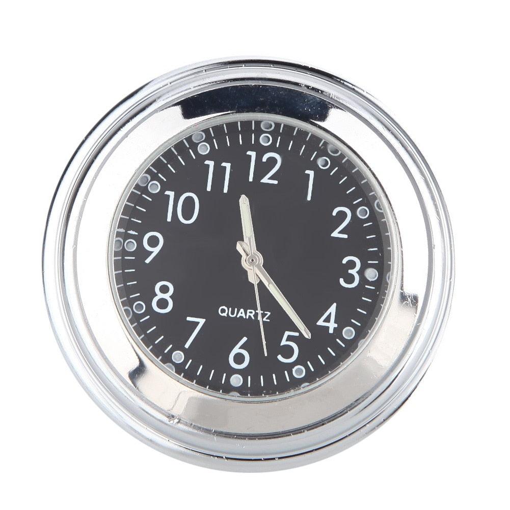 Horloge de moto étanche pour guidon, horloge à quartz pour guidon de moto, modification de moto, support de guidon, horloge à quartz étanche, accessoires de montre, horloge lumineuse en aluminium pour moto, accessoires noirs