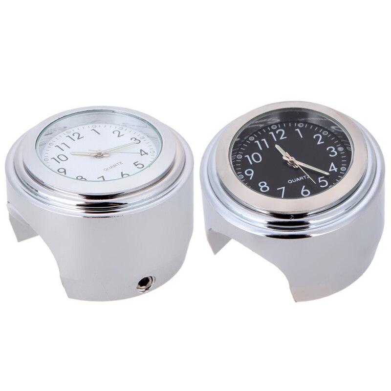 Horloge de moto étanche pour guidon, horloge à quartz pour guidon de moto, modification de moto, support de guidon, horloge à quartz étanche, accessoires de montre, horloge lumineuse en aluminium pour moto, accessoires noirs