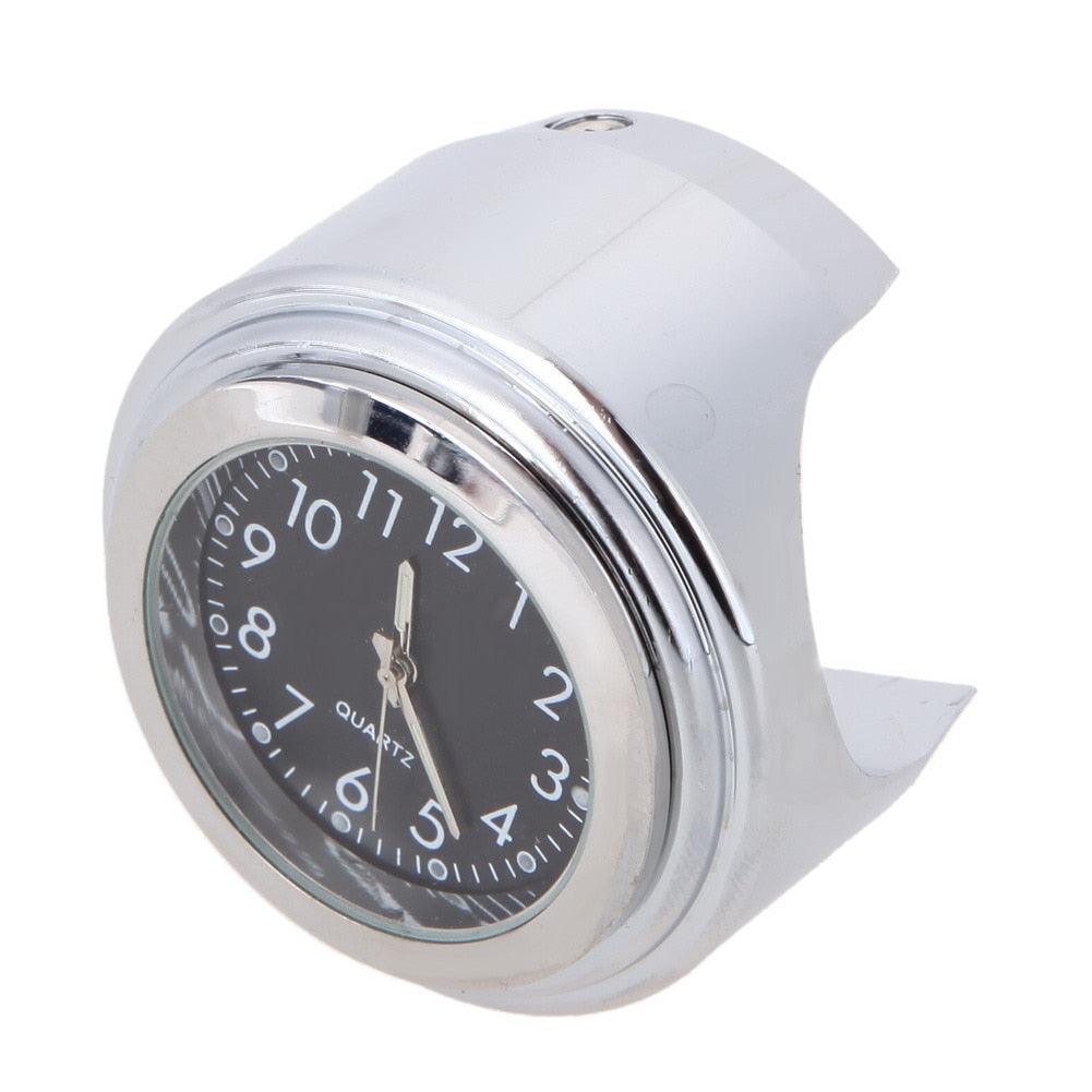 Horloge de moto étanche pour guidon, horloge à quartz pour guidon de moto, modification de moto, support de guidon, horloge à quartz étanche, accessoires de montre, horloge lumineuse en aluminium pour moto, accessoires noirs
