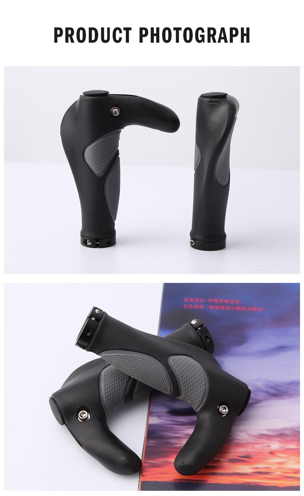 Klaxon étanche pour vélo de route Housse de guidon antidérapante Poignée de guidon Accessoires de vélo Poignées de guidon en silicone pour VTT Conception ergonomique avec anneau de verrouillage bilatéral antidérapant pour vélo standard