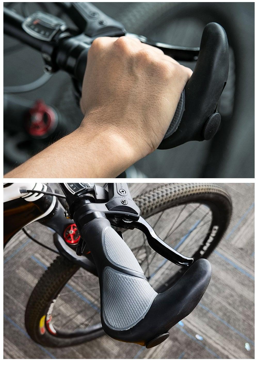 Klaxon étanche pour vélo de route Housse de guidon antidérapante Poignée de guidon Accessoires de vélo Poignées de guidon en silicone pour VTT Conception ergonomique avec anneau de verrouillage bilatéral antidérapant pour vélo standard
