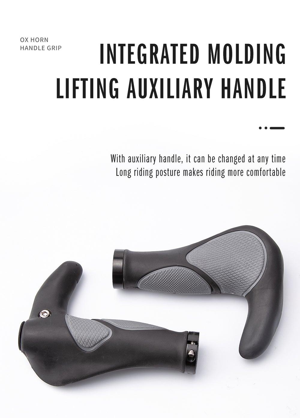 Klaxon étanche pour vélo de route Housse de guidon antidérapante Poignée de guidon Accessoires de vélo Poignées de guidon en silicone pour VTT Conception ergonomique avec anneau de verrouillage bilatéral antidérapant pour vélo standard