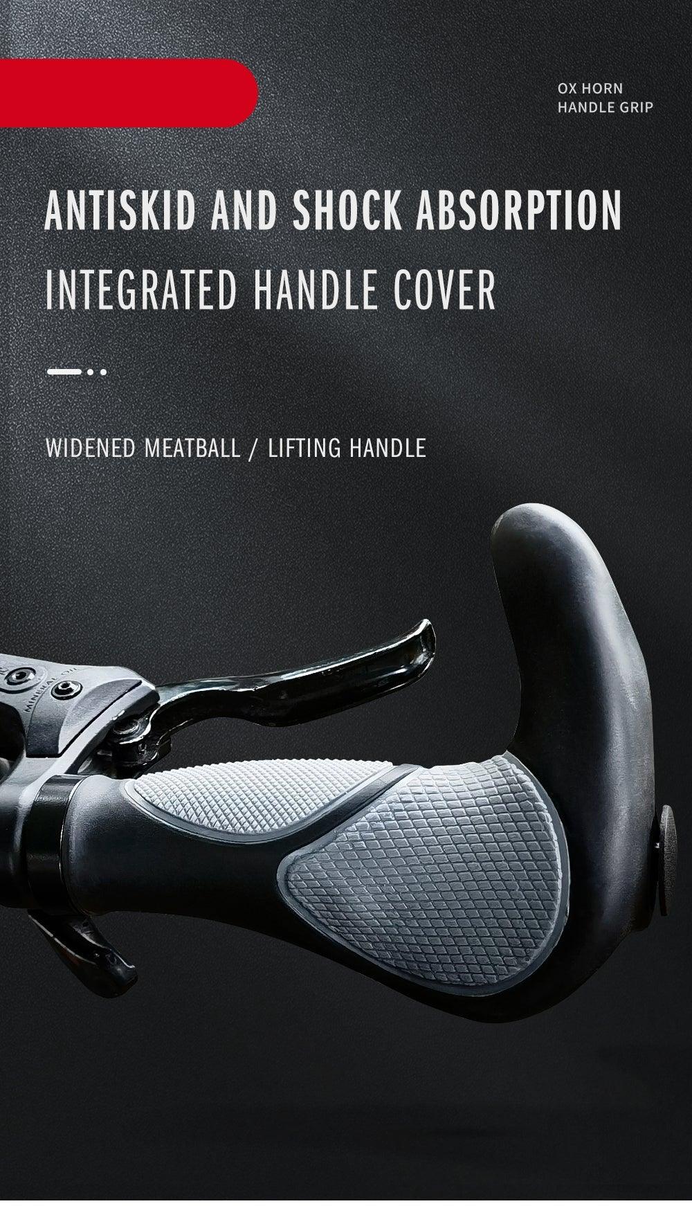 Klaxon étanche pour vélo de route Housse de guidon antidérapante Poignée de guidon Accessoires de vélo Poignées de guidon en silicone pour VTT Conception ergonomique avec anneau de verrouillage bilatéral antidérapant pour vélo standard