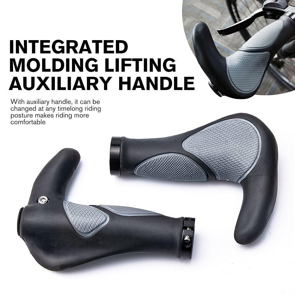 Klaxon étanche pour vélo de route Housse de guidon antidérapante Poignée de guidon Accessoires de vélo Poignées de guidon en silicone pour VTT Conception ergonomique avec anneau de verrouillage bilatéral antidérapant pour vélo standard