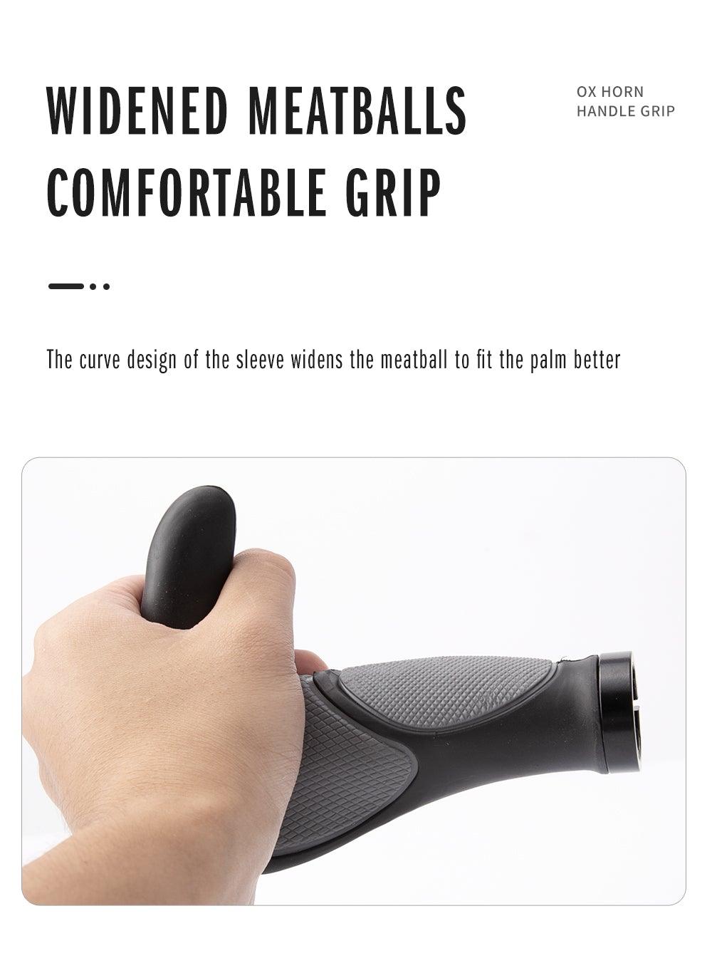 Klaxon étanche pour vélo de route Housse de guidon antidérapante Poignée de guidon Accessoires de vélo Poignées de guidon en silicone pour VTT Conception ergonomique avec anneau de verrouillage bilatéral antidérapant pour vélo standard