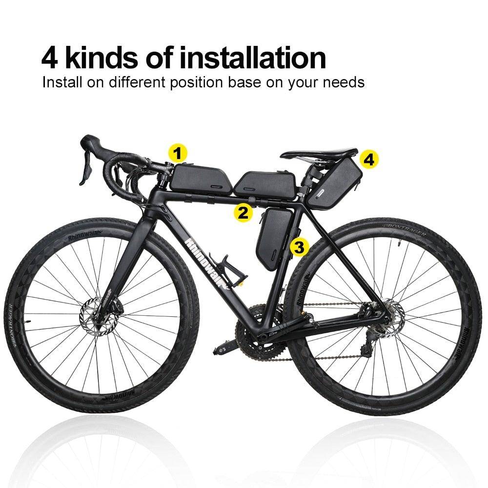 Sacoche de vélo étanche pour cadre de vélo, coque rigide, sacoche de cadre stable, accessoires de vélo pour vélo de route, sacoche de cadre, sacoche de vélo étanche et stable, sacoche de vélo, accessoires de cyclisme professionnels
