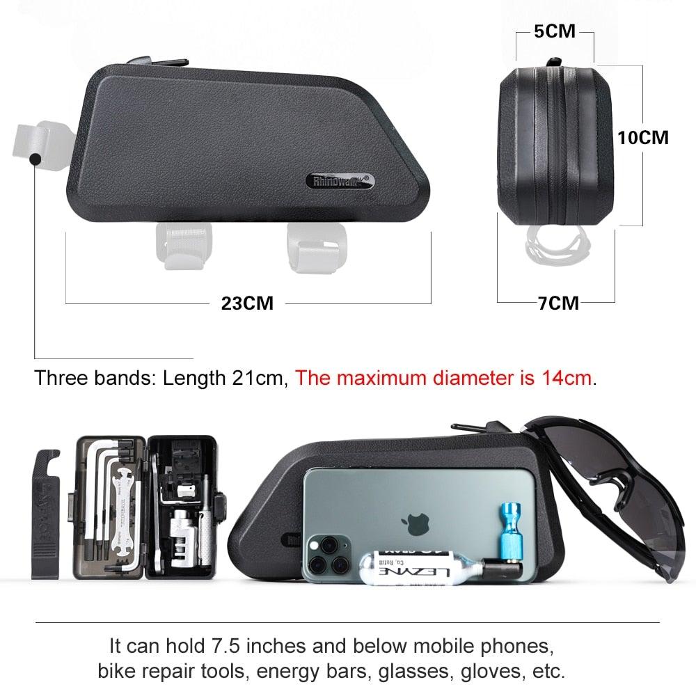 Sacoche de vélo étanche pour cadre de vélo, coque rigide, sacoche de cadre stable, accessoires de vélo pour vélo de route, sacoche de cadre, sacoche de vélo étanche et stable, sacoche de vélo, accessoires de cyclisme professionnels