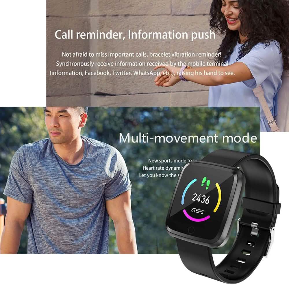 Montre étanche à écran tactile, moniteur de fréquence cardiaque, bracelet de sport et de suivi d'activité physique