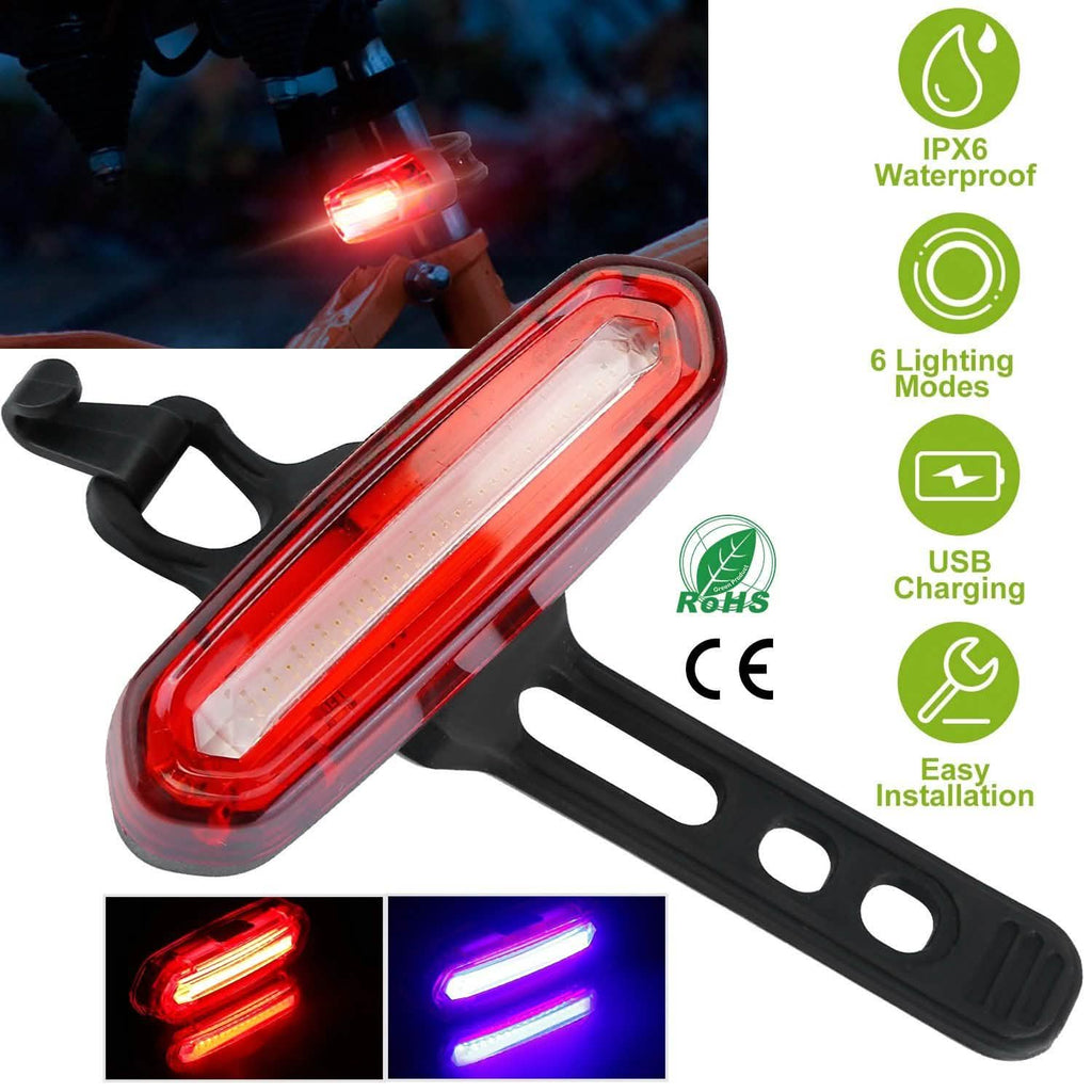 Lampe d'avertissement de vélo à LED rechargeable USB étanche