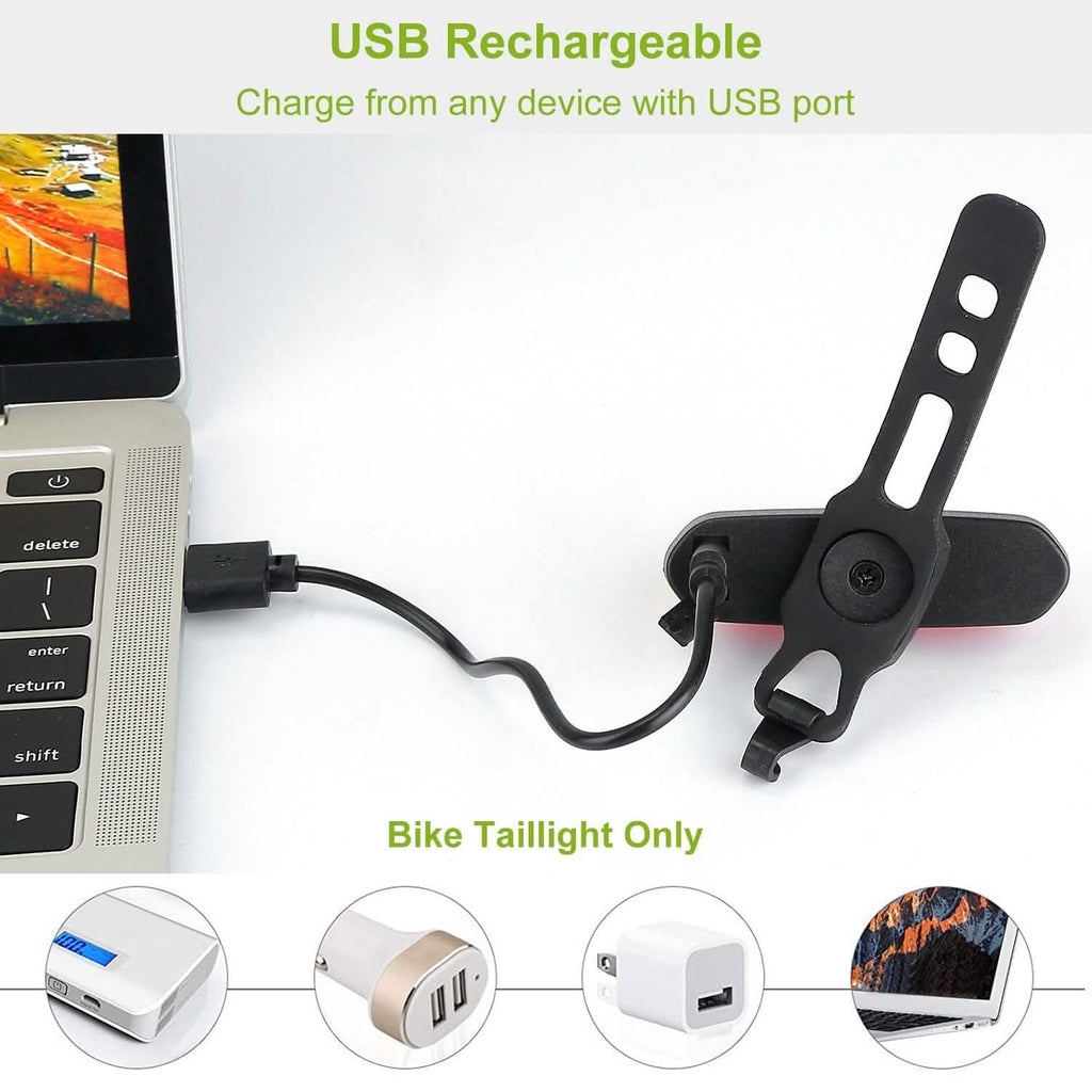 Lampe d'avertissement de vélo à LED rechargeable USB étanche