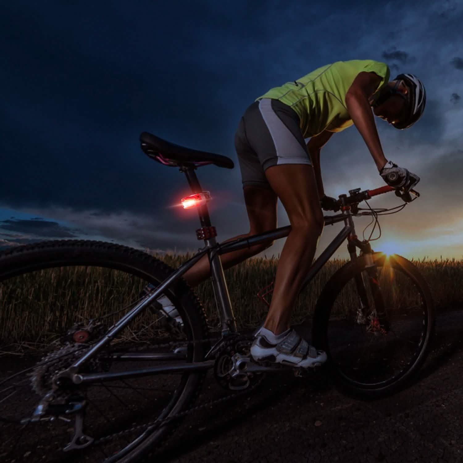 Lampe d'avertissement de vélo à LED rechargeable USB étanche