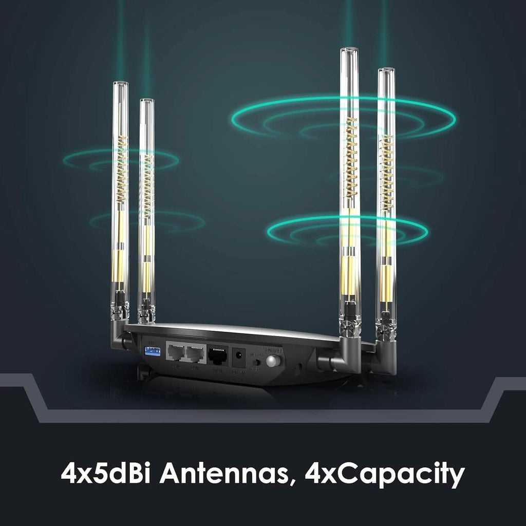 Routeur sans fil WAVLINK double bande 5 GHz + 2,4 GHz Wi-Fi 5 avec port WAN/LAN 100 Mbps (Reconditionné)