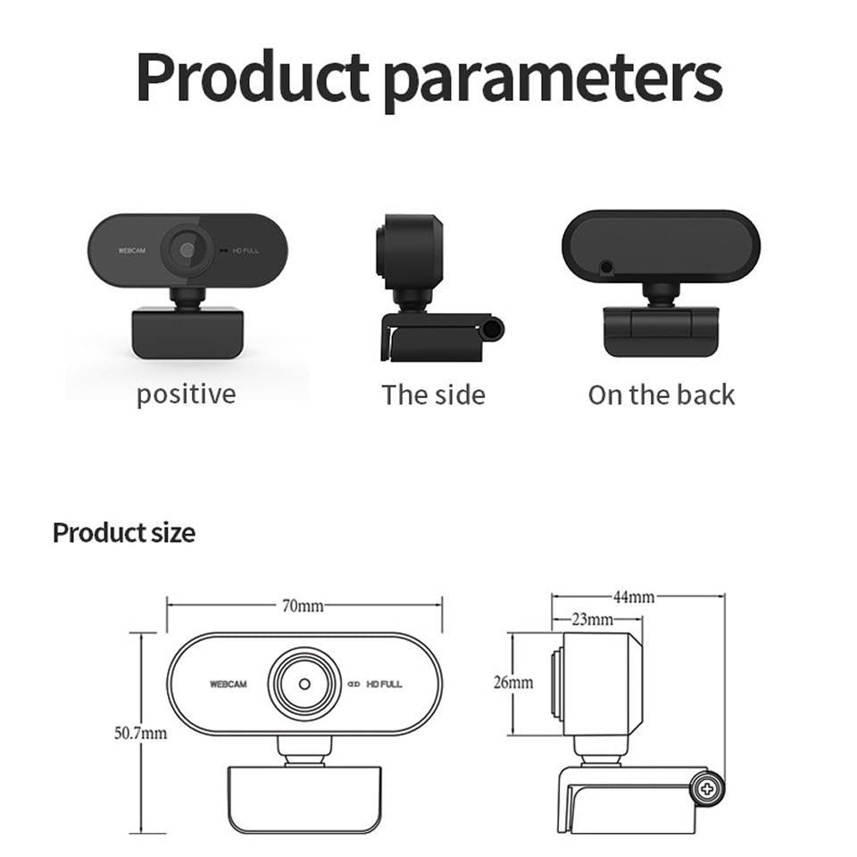Webcam 1080P web camera with microphone Web USB Camera Full HD For PC computer Live Video Calling Work Conferencing Recording Gaming 3D Noise Reduction