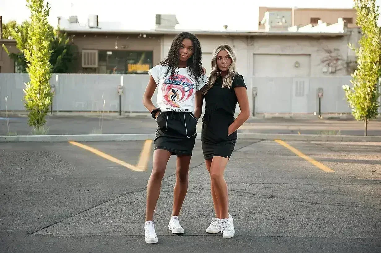 Robe légère DOWNTOWN noire pour femme