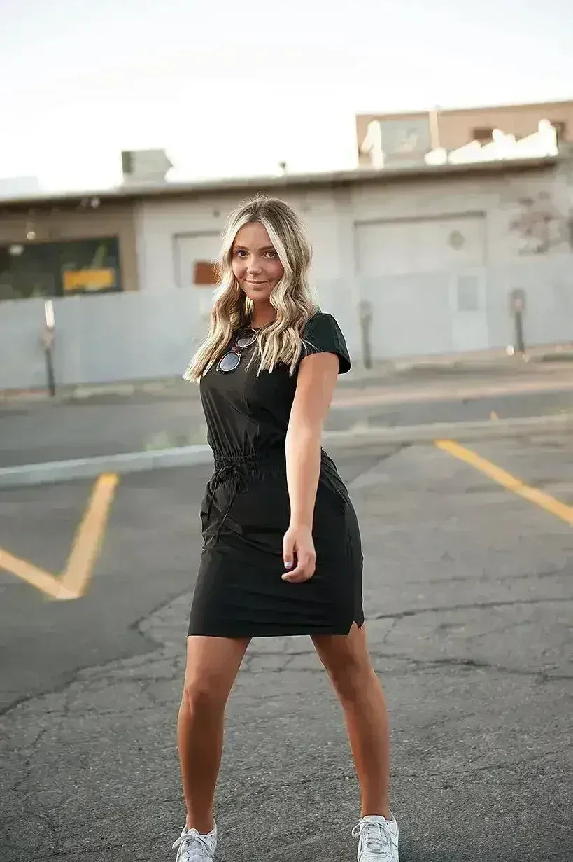 Robe légère DOWNTOWN noire pour femme