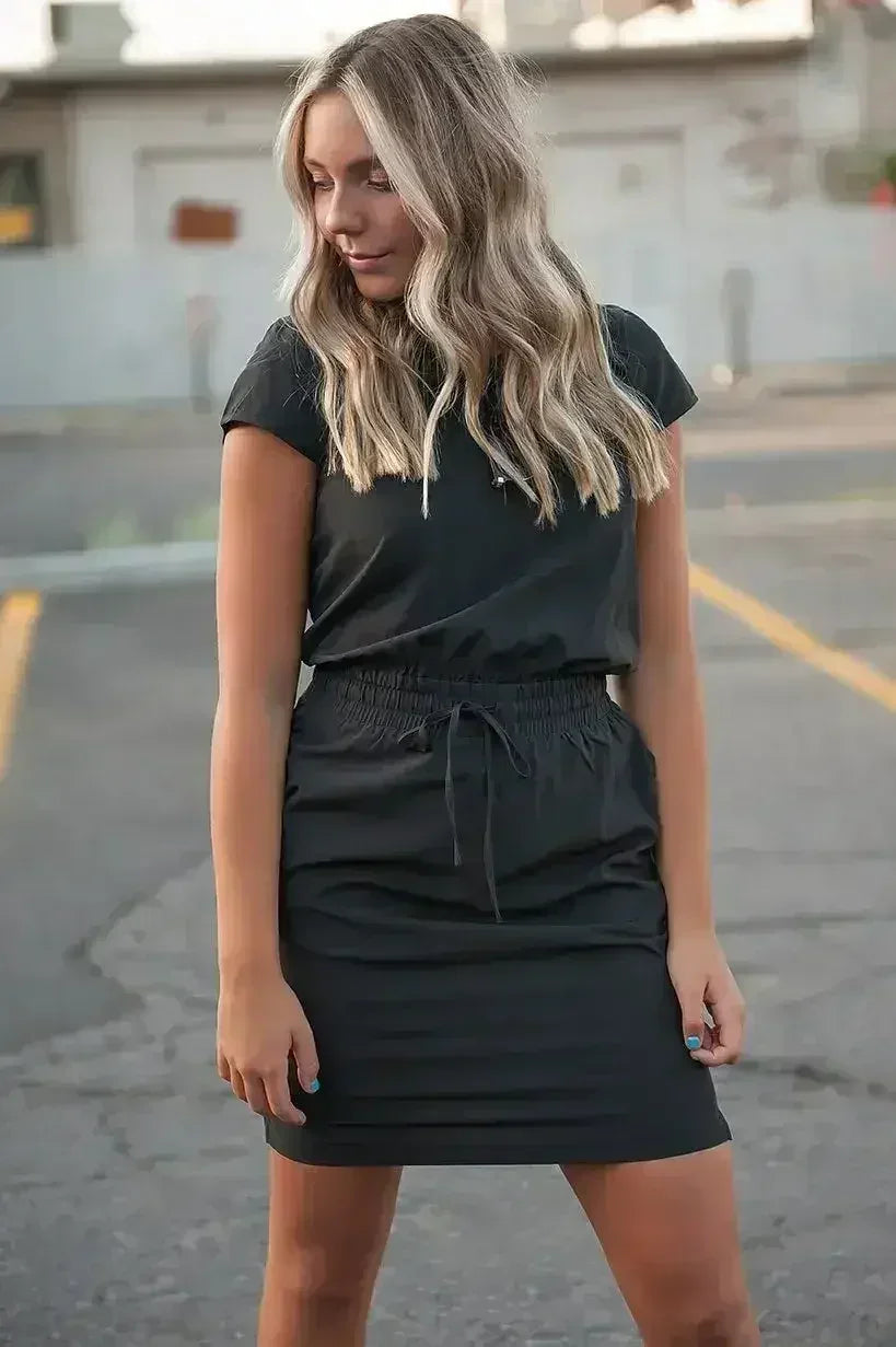 Robe légère DOWNTOWN noire pour femme