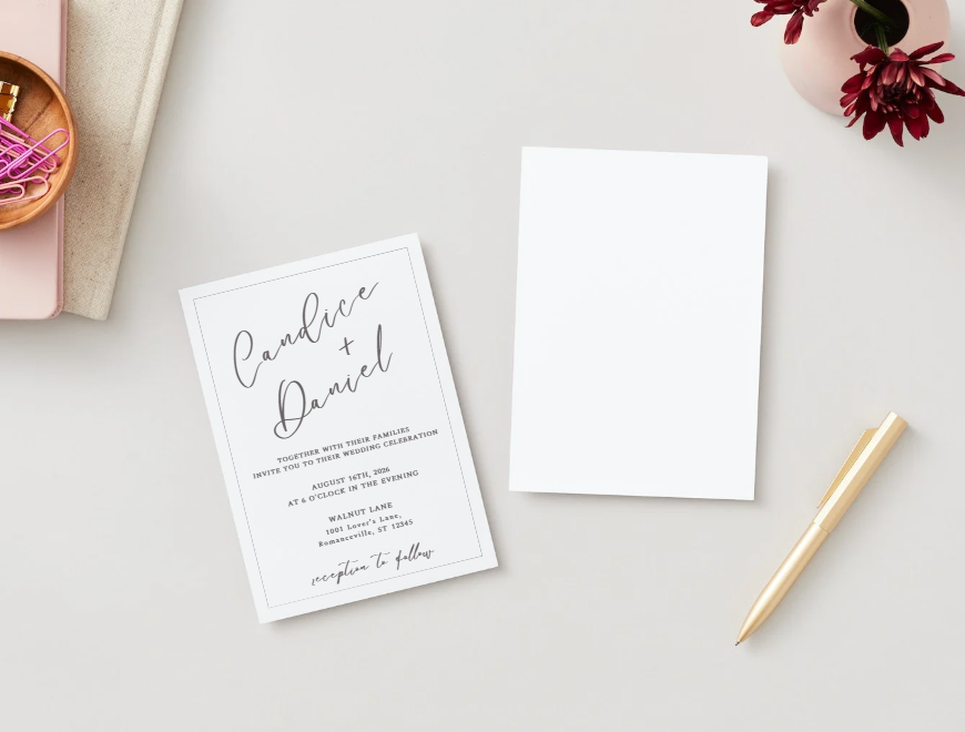 Minimalist Wedding Invitation Template | Editable in Canva | Instant Download | Modern Printable Invite | 5x7 Wedding Invitation
