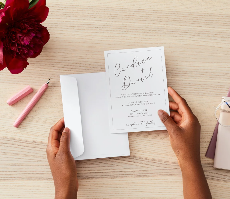 Minimalist Wedding Invitation Template | Editable in Canva | Instant Download | Modern Printable Invite | 5x7 Wedding Invitation