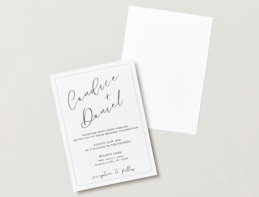 Minimalist Wedding Invitation Template | Editable in Canva | Instant Download | Modern Printable Invite | 5x7 Wedding Invitation