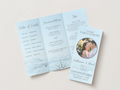 Modèle de brochure d'itinéraire de mariage | Thème de voyage « L'amour prend son envol » | Modifiable dans Canva