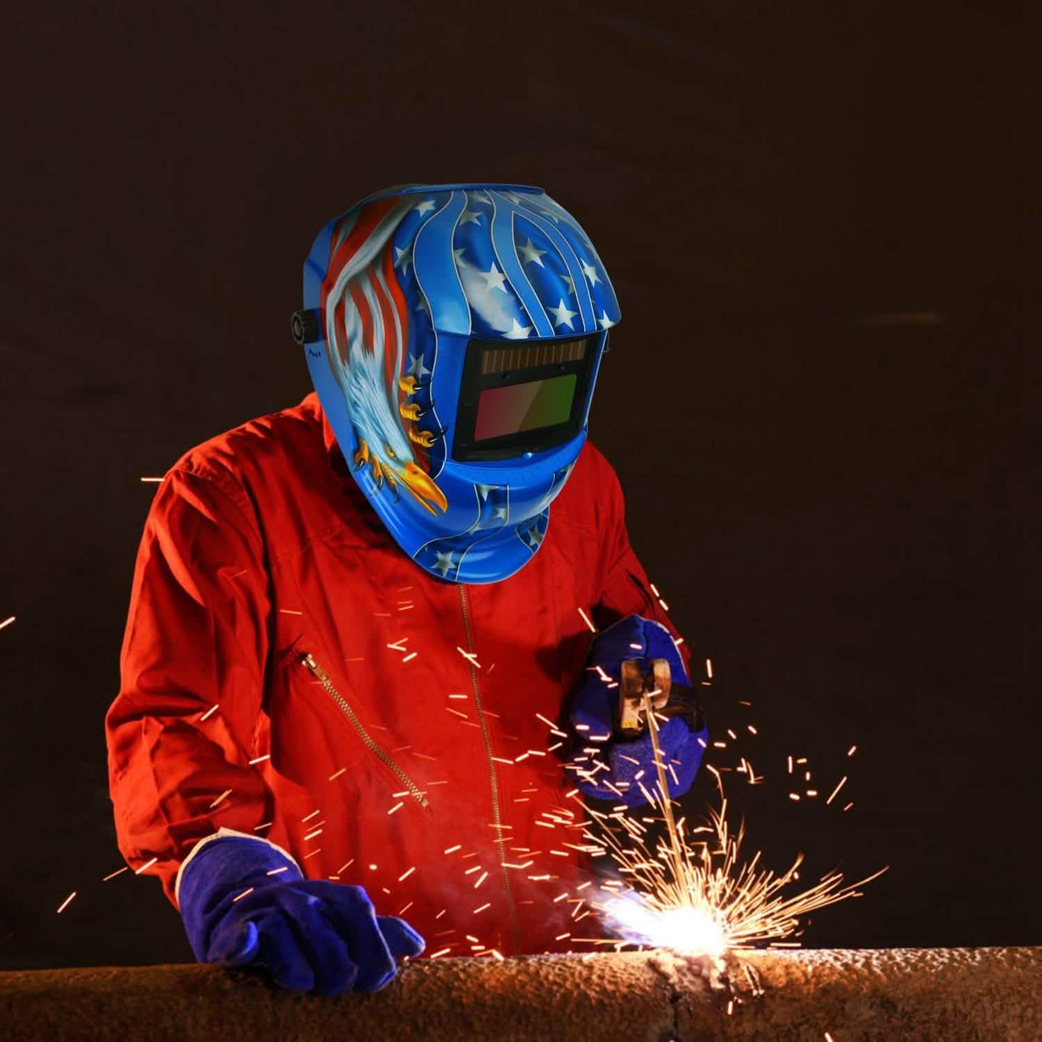 Casque de soudage à énergie solaire à assombrissement automatique avec large écran réglable