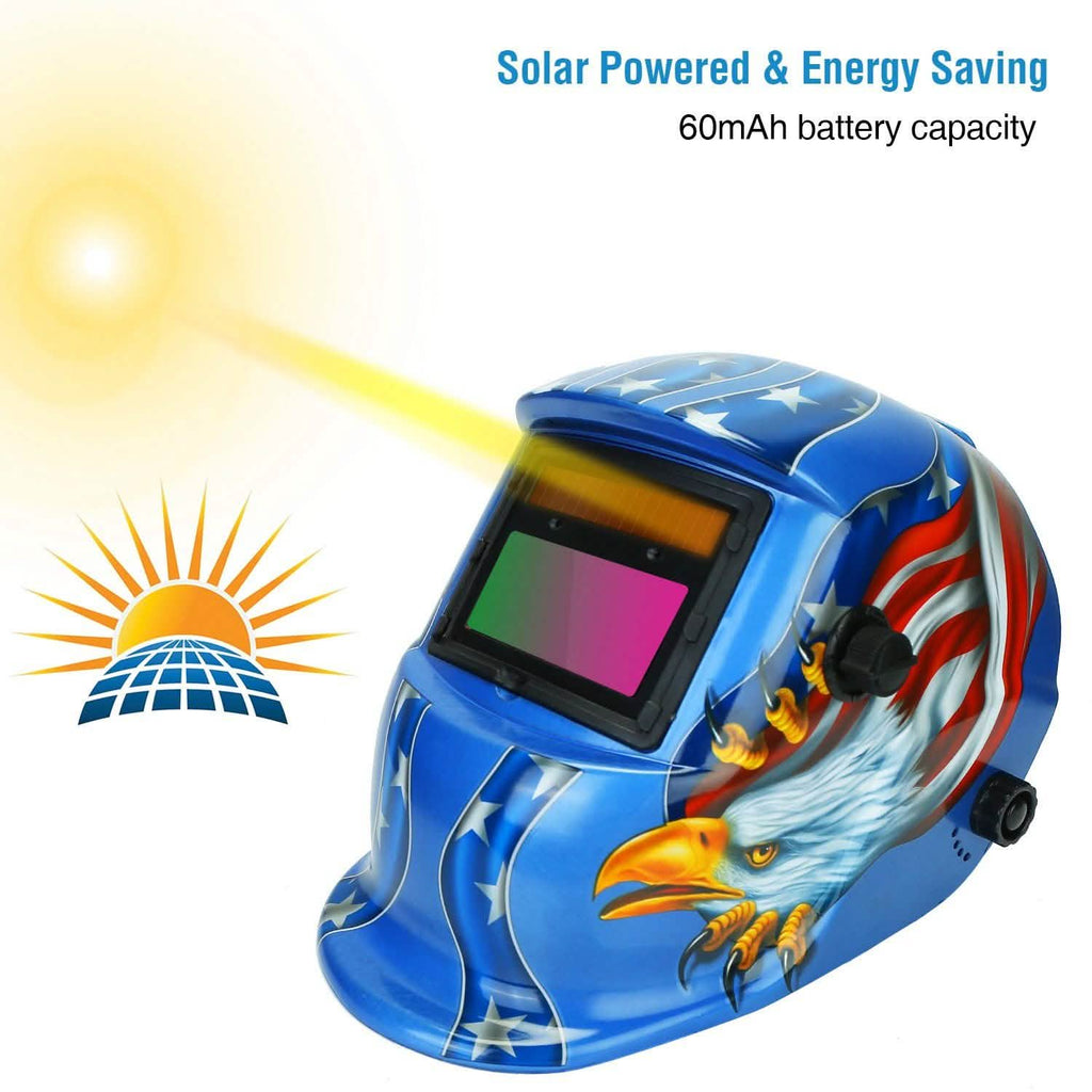 Casque de soudage à énergie solaire à assombrissement automatique avec large écran réglable