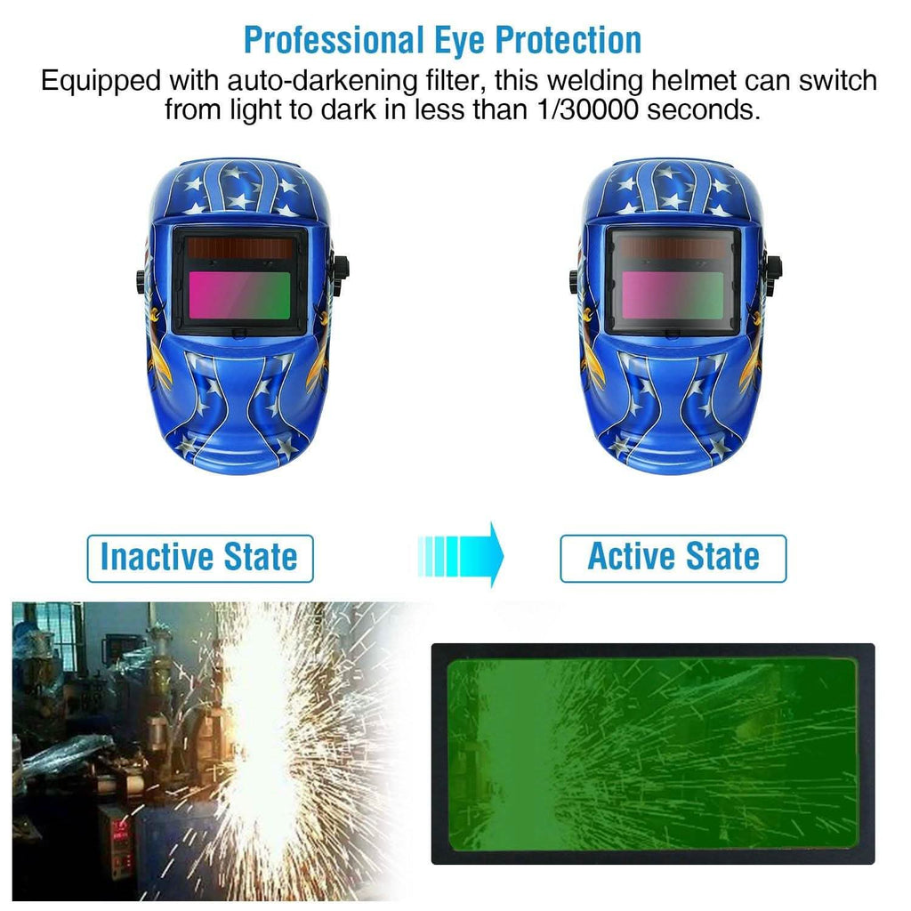 Casque de soudage à énergie solaire à assombrissement automatique avec large écran réglable