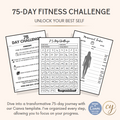 Modèle Canva de défi de remise en forme de 75 jours - Agenda quotidien modifiable