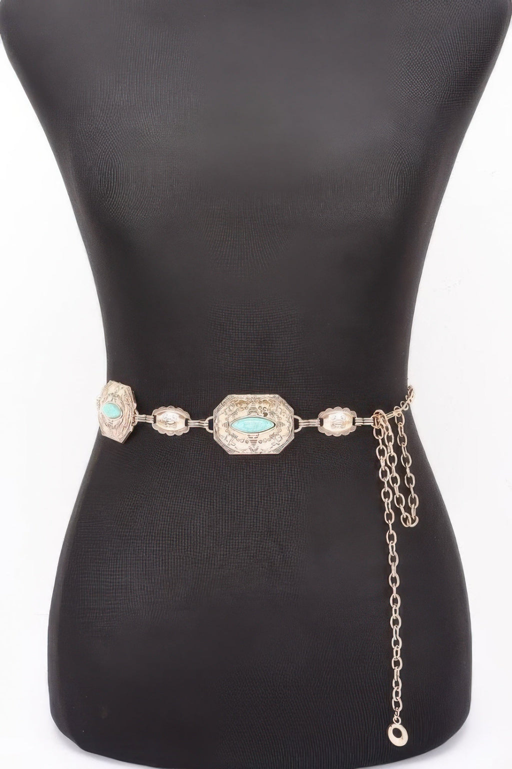 Ceinture chaîne turquoise western