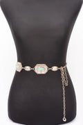 Ceinture chaîne turquoise western
