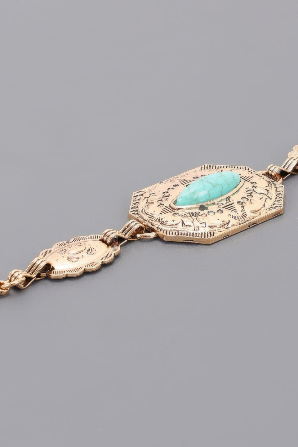 Ceinture chaîne turquoise western