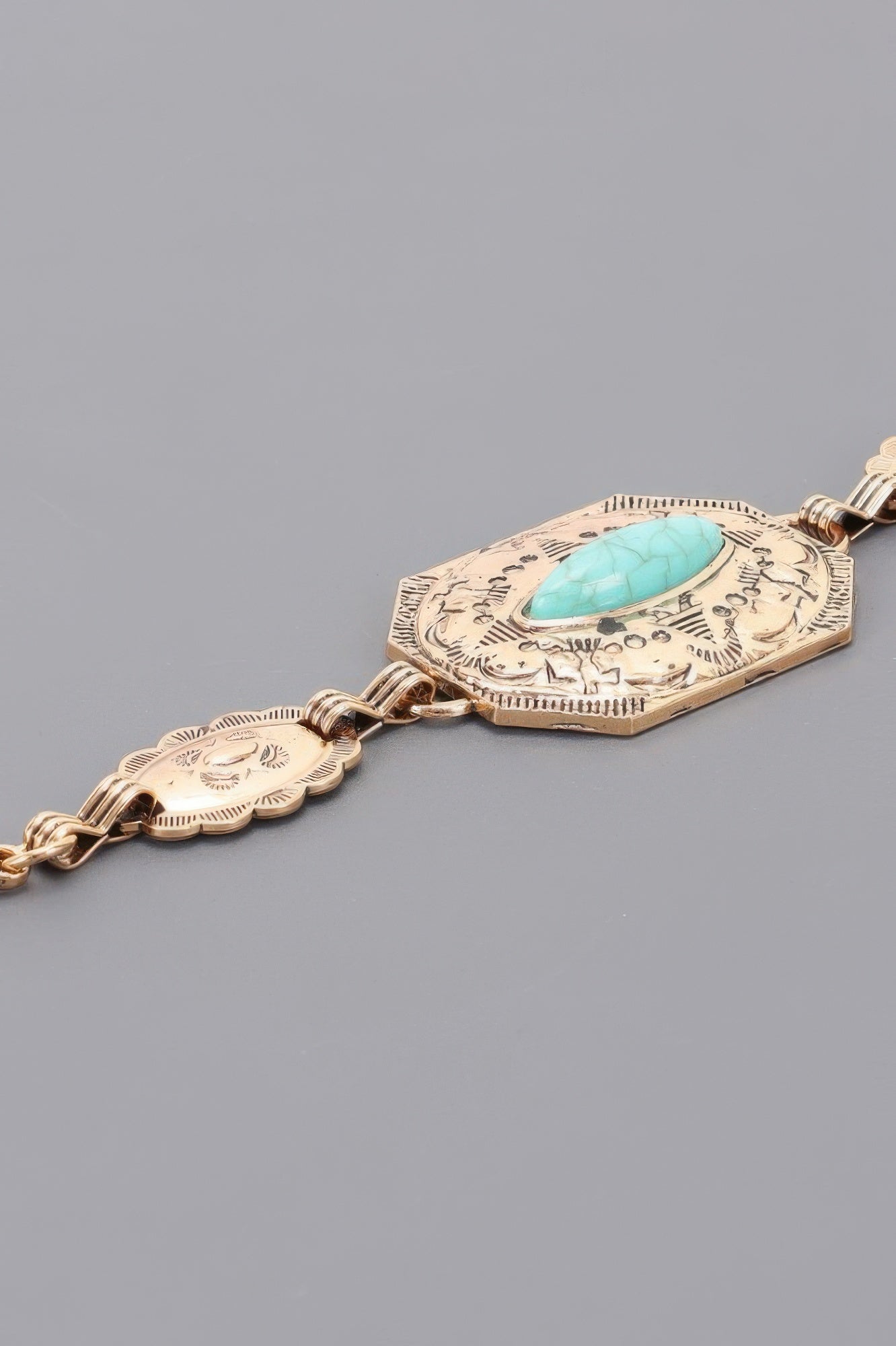 Ceinture chaîne turquoise western