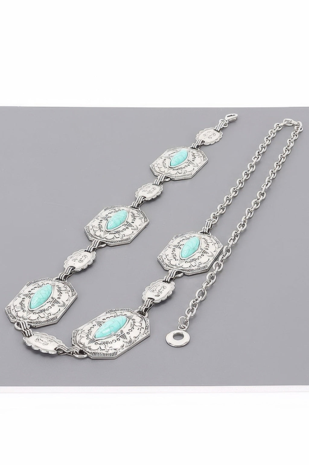 Ceinture chaîne turquoise western