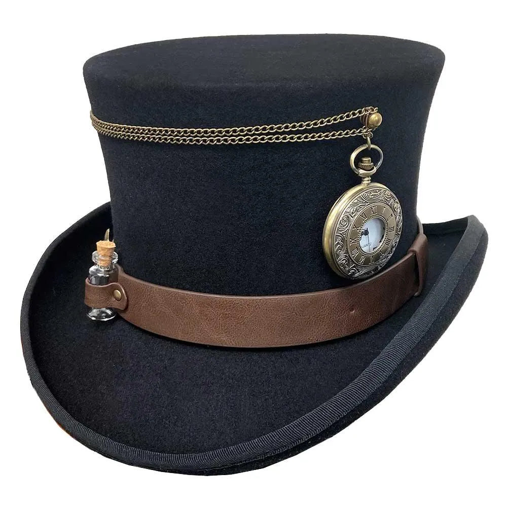 Chapeau haut de forme en laine Steampunk - Deadwood Trading Time Traveler