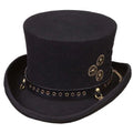 Deadwood Trading Riveting - Chapeau haut-de-forme en laine Steampunk